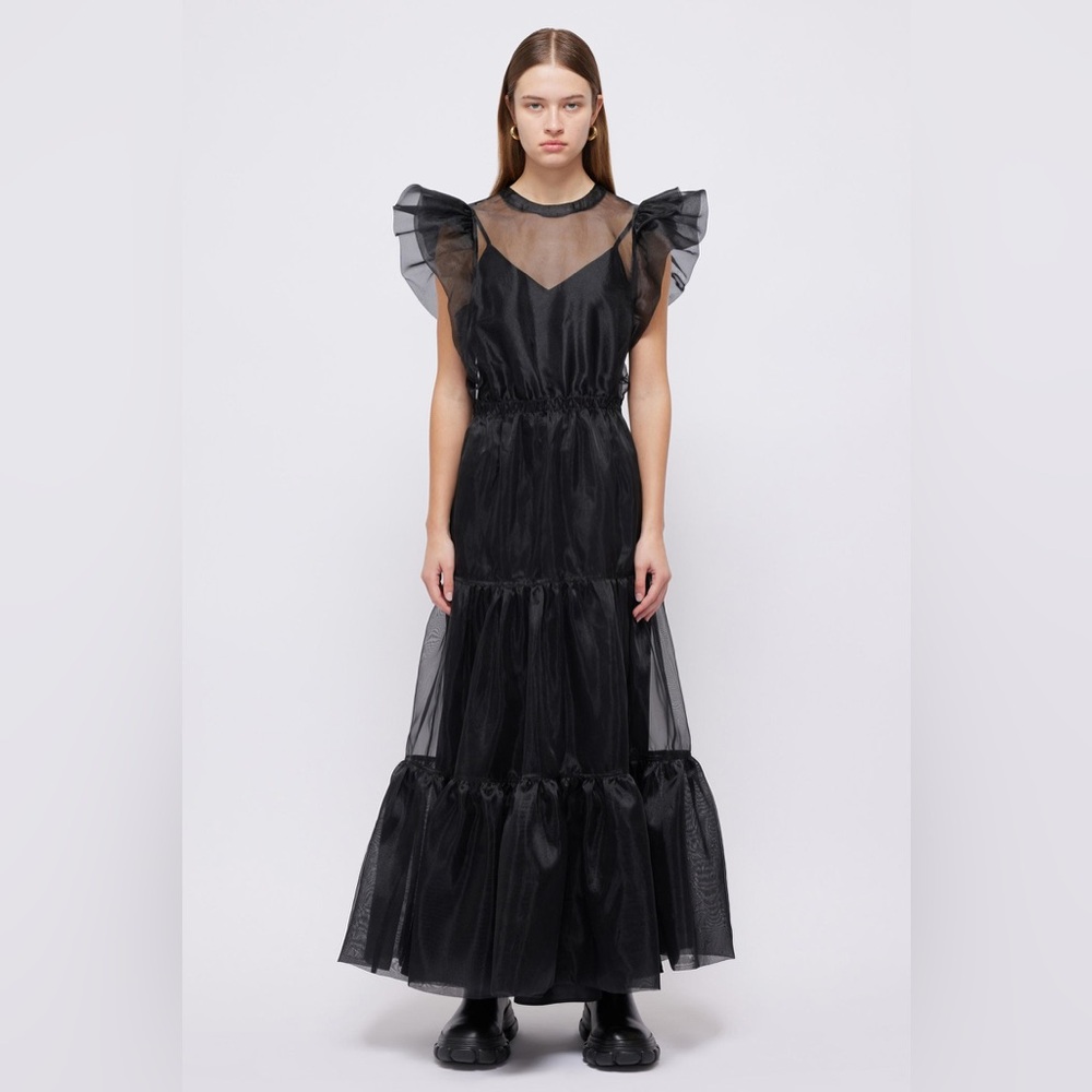 CHIANA RUFFLE SLEEVE MIDI